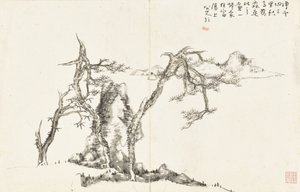 Paesaggi e fiori, album di sei fogli da Zhu da Bada Shanren