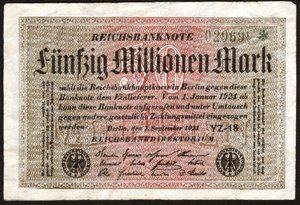 Banconota da 50 milioni di marchi, Germania da . .
