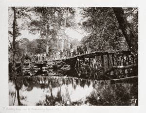 Un ponte militare sul Chickahominy, Virginia, USA, c 1862