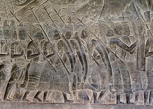 Angkor Wat, Angkor, Cambogia, inizio XII secolo con aggiunte successive (dettaglio)