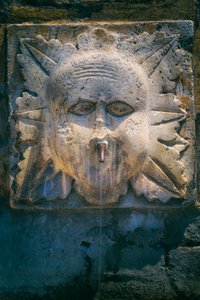 Assisi, Italia, una fontana (foto) da Ferdinand Georg Waldmuller