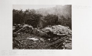Trincee su Little Round Top Hill, Gettysburg, Pennsylvania, luglio 1863 da Ferdinand Georg Waldmuller