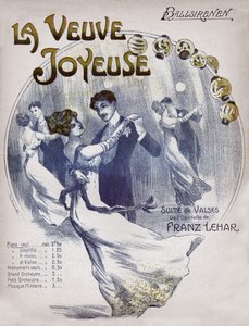 Coppie che ballano il valzer Ballsirenen, circa 1910 (illustrazione)