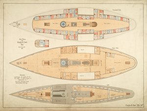 Piani del ponte della barca Choptank "Ida" da . .