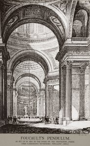 Dimostrazione del pendolo di Foucault al Pantheon, Parigi, Francia da Frederick (attr. to) Barnard