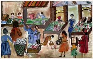 Mercato alimentare in Francia, ca 1950 da . .