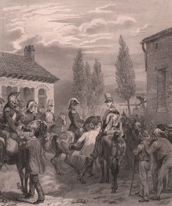 Esercito francese entra in Belgio, agosto 1831, incisione su carta di Cina da William Walcutt