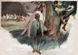 Henry Stanley con il suo aiutante Uledi nel suo campo a Zanzibar, prima di partire alla ricerca di David Livingstone