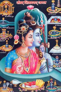 Dio indù Shiva e dea Parvati da . .