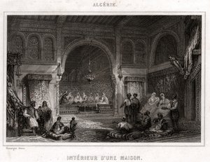 Interno in Algeria, circa 1840 (incisione) da . .