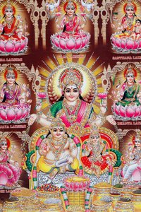 Lakshmi, la moglie di Vishnu, è la dea della prosperità, buona fortuna e bellezza