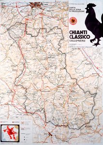 Mappa della zona del Chianti classico da Henry Charles Fehr