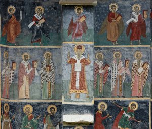 Monastero (manastirea Sucevita). La chiesa. Esterno. Il coro. Parte sud da . .