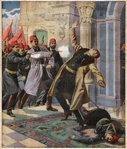 Colpo di stato ottomano: Enver Pasha e il CUP invadono il Palazzo Imperiale e uccidono il Ministro Nazin Pasha, 9 febbraio 1913