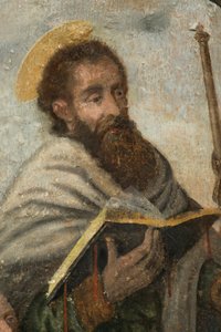 Chiesa parrocchiale (Parochiekerk Onze-Lieve-Vrouw). Interno. Il coro. Affresco murale