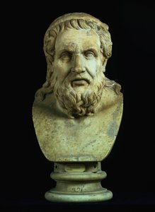 Busto ritratto possibilmente di Esiodo (8° secolo a.C.) o Omero (8° secolo a.C.), copia di un originale greco del 5° secolo a.C.