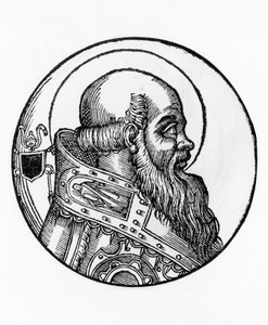 Ritratto di Bonifacio III, 66º Papa della Chiesa Cattolica, incisione