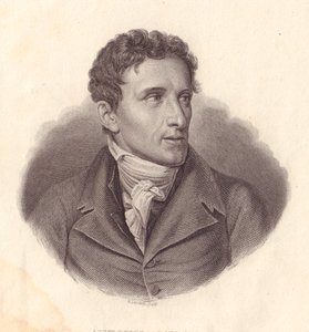 Ritratto dello scultore italiano Antonio Canova, incisione in rame di A Locatelli da un dipinto di Giuseppe Bossi