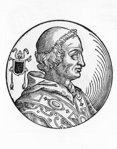 Ritratto di Giovanni V, 82º Papa della Chiesa Cattolica, incisione