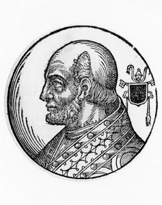 Ritratto di Teodoro I (morto 649), 73º Papa della Chiesa Cattolica dal 642, incisione da William Walcutt
