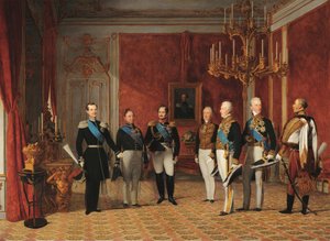 Ricevimento del Granduca Alessandro Nikolaevič da parte del Principe Metternich nella Hofburg di Vienna nel 1839 da Фердинанд Георг Вальдмюллер