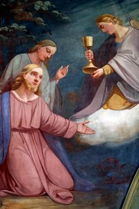 Chiesa di Rumilly. Affresco. Gesù che prega nel giardino del Getsemani dopo l