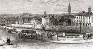 Shandon sul fiume Lee, contea di Cork, Irlanda alla fine del XIX secolo, da Our Own Country pubblicato nel 1898 da Ferdinand Georg Waldmuller