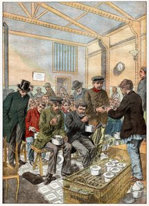 Mensa dei poveri per vagabondi a Parigi da . .