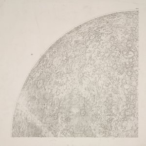Quadrante sud-est della mappa lunare di Beer & Madler da John Pardon