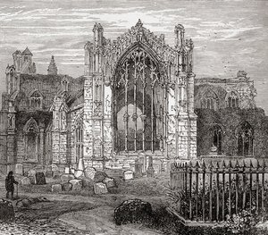 Abbazia di Santa Maria, Melrose, Roxburghshire, Scottish Borders, Scozia da . .