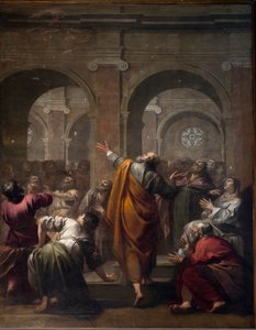 La discesa dello Spirito Santo, maggio 1634 di Jacques Blanchard (1600-1638). Cattedrale di Notre Dame de Paris - Parigi 4 - XIII, XIII, XIX, riabilitazione di Viollet-le-Duc da . .