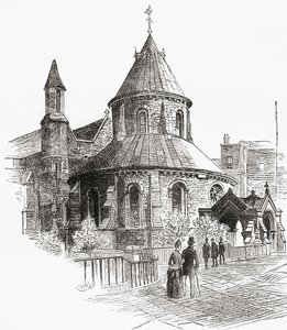La Chiesa del Tempio, Londra, Inghilterra, vista nel XIX secolo