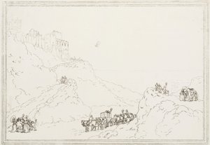 La prima traversata della Manica in mongolfiera, 7 gennaio 1785 da Frederick (attr. to) Barnard