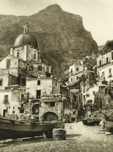 Il paese dei pescatori di Positano, sulla costiera amalfitana vicino a Napoli da Ferdinand Georg Waldmuller