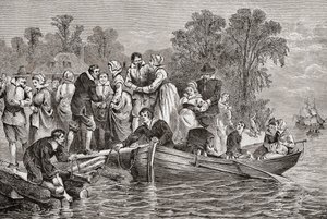 Mogli di Tabacco o Sposine di Tabacco arrivano a Jamestown, Virginia, USA