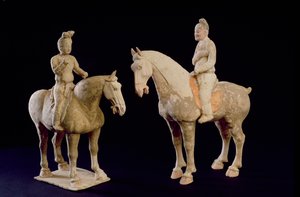 Due cavalieri, cinesi, dinastia Tang (618-906) da Hippolyte Lalaise Devéria