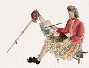 Donna che dipinge, ca 1930 da . .