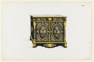 Design per un mobile in stile Boulle da Pagny