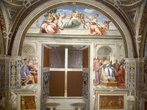 Virtù cardinali e teologali, parete della giustizia, sud da Raphael