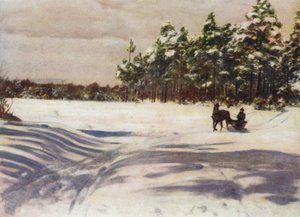 Una scena invernale in Lettonia da after A. Langfier