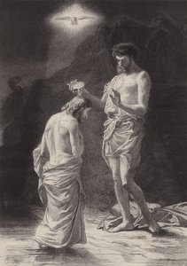 Il battesimo di Cristo da after Albert Robida