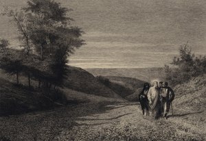Gesù e i suoi discepoli sulla strada per Cesarea da after Albert Robida