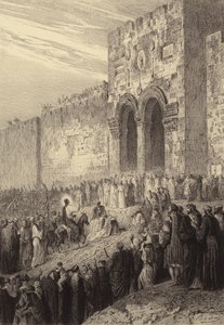 Gesù entra a Gerusalemme da after Albert Robida