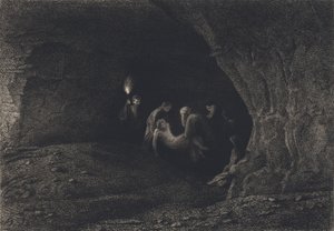 Gesù deposto nel sepolcro da after Albert Robida