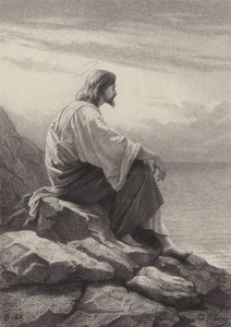 Gesù seduto sulla riva del mare