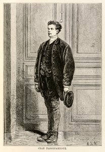 Jean Passepartout, da Il giro del mondo in ottanta giorni di Jules Verne (1828-1905) inciso da Louis Dumont (n.1822), 1873