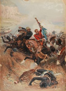 I tenenti Melville e Coghill salvano i colori, Guerra Zulu del 1879 da after Alphonse Marie de Neuville