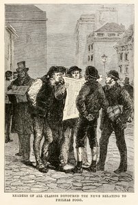 I lettori di tutte le classi divoravano le notizie relative a Phileas Fogg, da Il giro del mondo in ottanta giorni di Jules Verne (1828-1905) inciso da Louis Dumont (n.1822), 1873 da after Alphonse Marie de Neuville