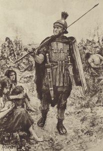Un legionario che sorveglia i prigionieri sul campo da after Amedee Forestier