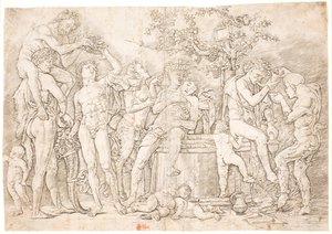 Baccanale presso la vasca del vino da after Andrea Mantegna